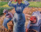 卡米耶 毕沙罗 : Peasants Harvesting Potatoes